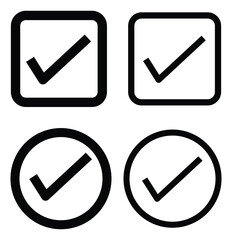 Check mark icon set. Tick symbol. approved symbol eps 10.