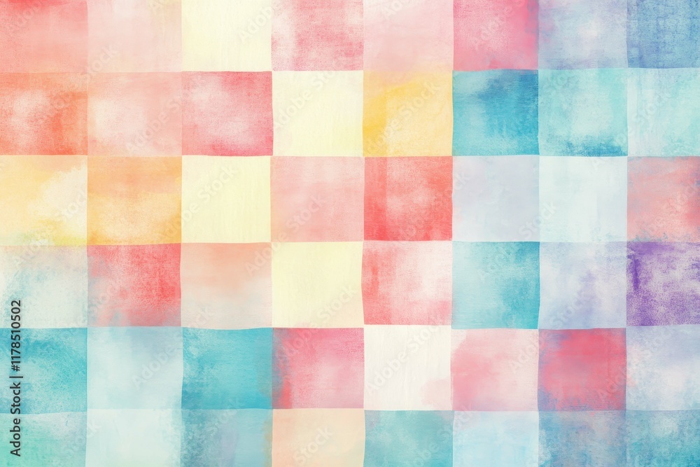 Wall mural colorful abstract pattern with soft squares in pastel shades creating a vibrant visual experience