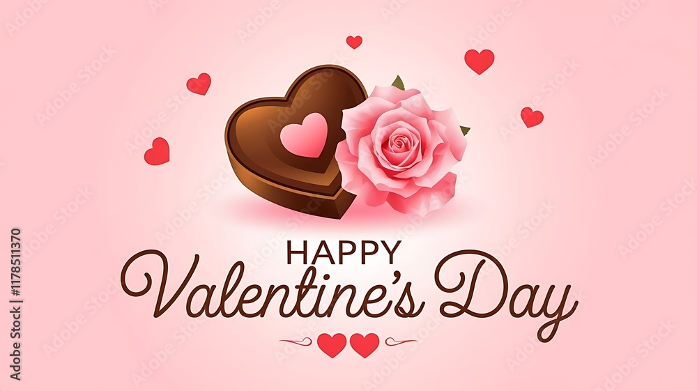 Fototapete valentines day background with heart pattern and typography of happy valentines day text . vector il