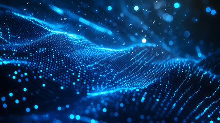 Futuristic tech dot matrix waves