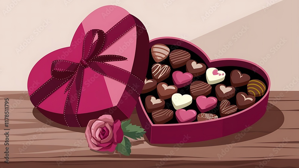 Fototapete valentines day background with heart pattern and typography of happy valentines day text . vector il