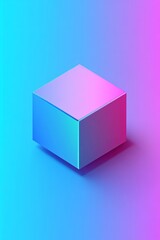 A 3D cube with a vibrant gradient on a colorful background, perfect for modern design and creative projects.