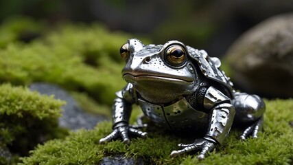 Small but Mighty Medieval Knight Frog in Shiny Armor