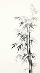 Fototapeta premium Bamboo plant microphone drawing.