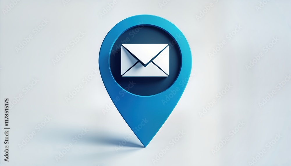 Aufkleber digital contact icon design. modern email symbol in vibrant blue. communication graphic. web design 