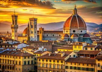 Fototapeta premium Florence Renaissance Historic Buildings AI Photography