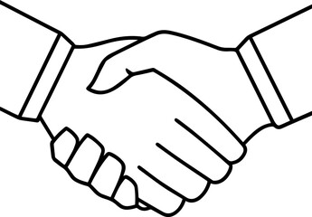 line art Vector Illustration of a Handshake Icon - Vector Illustration