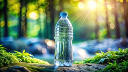 Isolated Transparent Bottle of Pure Mineral Water - Clean Plastic Bottle without Label for Stock Photography