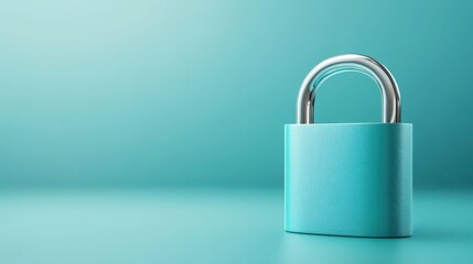 Padlock on blue, a symbol of security, protection and privacy in the digital age