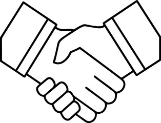 line art Vector Illustration of a Handshake Icon - Vector Illustration