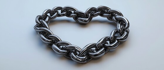 Fototapeta premium Valentine's day heart metallic chainlink lover's symbol