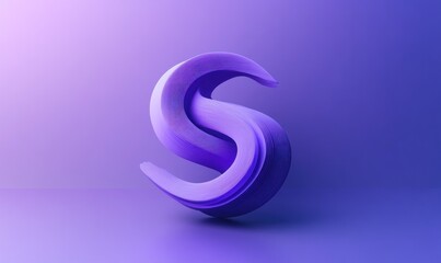 Naklejka premium Abstract 3D purple S letter design.