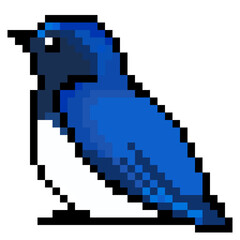 Obraz premium ドット絵, アニマルイラスト, オオルリのオス