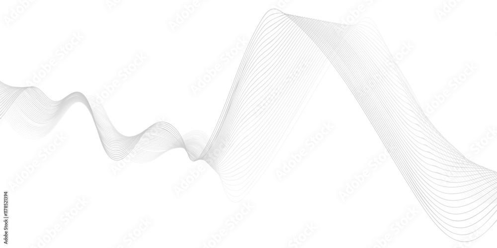 Wall mural abstract vector background with black wavy lines. thin wavy line abstract background. wavy line hori