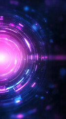 Vibrant abstract digital design with glowing circles and lines