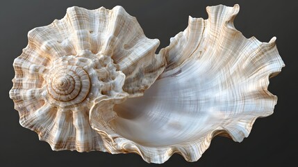 Obraz premium Large seashell isolated on transparent background