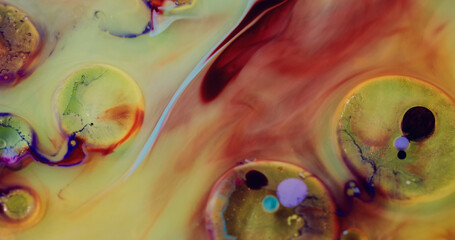 Mixing liquid. Color flow layer. Merging component different thickness tone process. Marble effect...