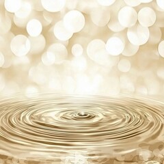 Fototapeta premium Golden Water Ripples with Bokeh Effect