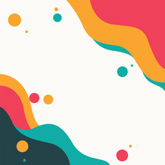 Fototapeta premium Colorful Abstract Water Fluid Liquid Frame Background with White Empty Blank Space