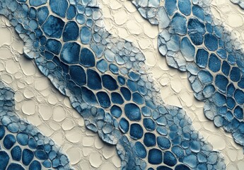 Intricate Blue and White Textured Abstract Background Featuring Organic Shapes and Patterns Ideal for Creative Projects and Modern Design Applications