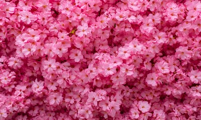 Fototapeta premium Dense cluster of light pink cherry blossoms.