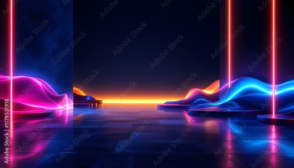 Aufkleber abstract black gradient background modern luxury studio dark background texture wallpaper. empty bla