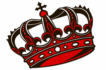 King Crown Silhouette Icon Vector Black Design on White Background