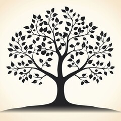 Fototapeta premium Majestic Tree Silhouette Art