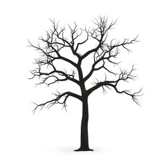 Obraz premium A beautifully textured 3D model of a leafless tree, its sprawling, intricate branches creating a delicate yet powerful silhouette. The aged and weathered bark of the trunk is rich with detail,