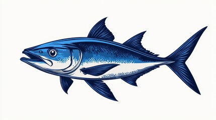 Fototapeta premium Detailed illustration of a blue tuna fish.