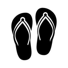 Slippers silhouette vector illustration on white background.