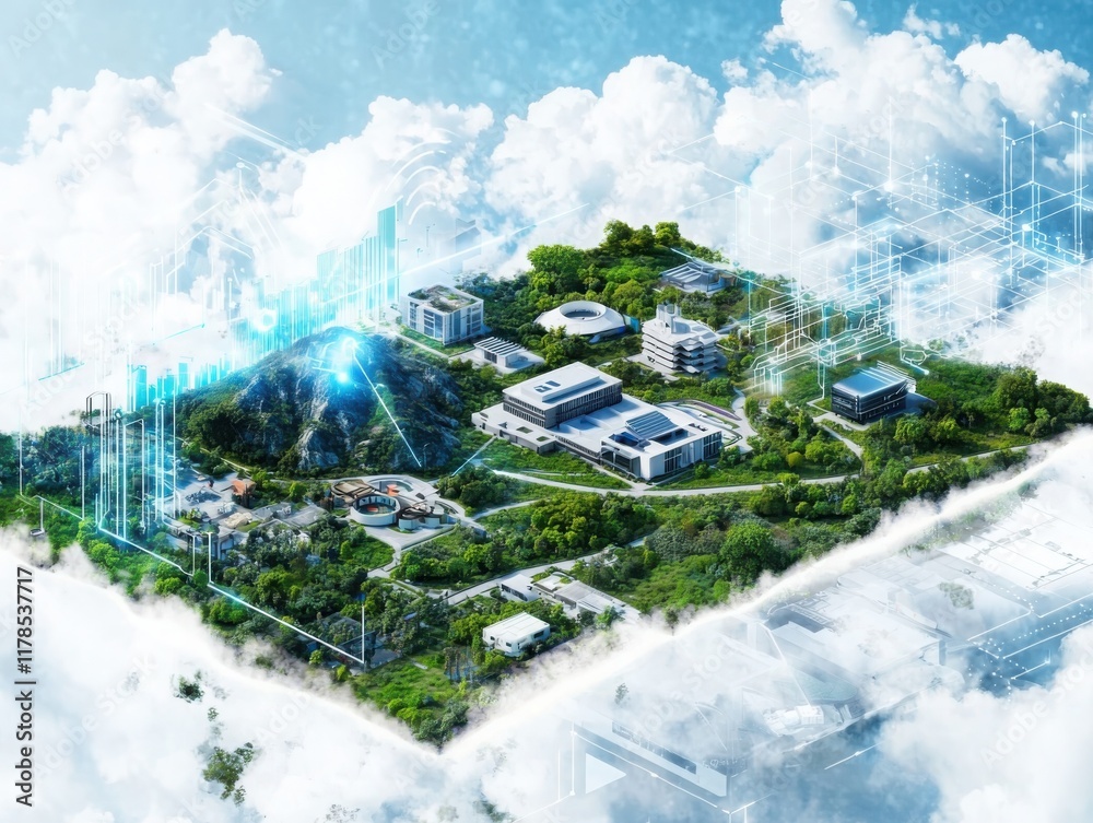 Poster innovative environmental monitoring program implementing advanced technology sustainable development