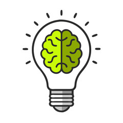 brain idea icon vector illustration