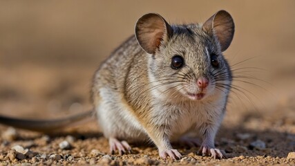 Close-Up of a Julia Creek Dunnart with Focus on Its Intense Eyes