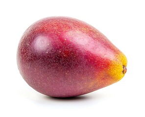 Red pear fruit, studio shot, white background, healthy food.