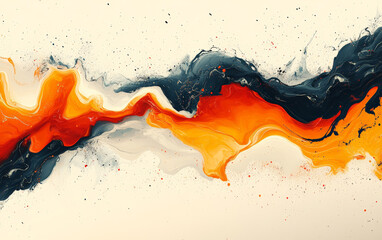 The dynamic interplay of rich blues, fiery oranges, and soft pinks creates a sense of movement and depth, reminiscent of interstellar clouds or vibrant liquid formations