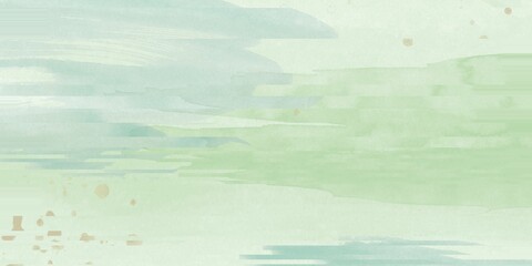 Abstract Watercolor Background with Green and Blue Washes and Gold Flecks