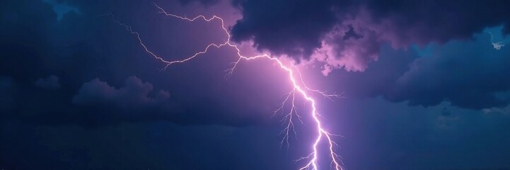 Bright fork lightning bolt against a dark stormy sky, bright fork lightning, weather conditions