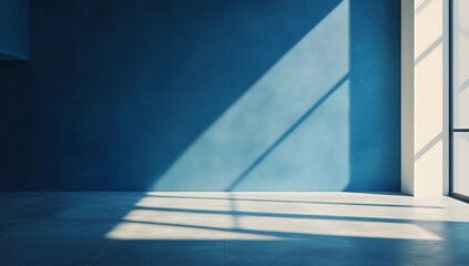 Obraz premium Sunlit Blue Room with Minimalist Design