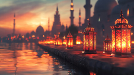 Fototapeta premium islamic ramadan food background eid al fitri fasting iftar