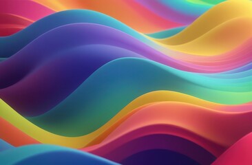 Obraz premium abstract colorful Rainbow waves, flowing smoothly, celebrating fluidity and diversity, LGBTQ+ pride,