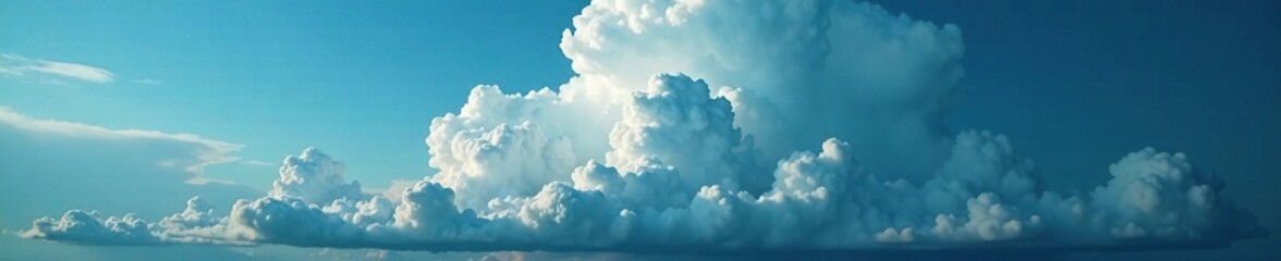 Fototapeta premium Towering cumulonimbus clouds dominate the sky, stormy, nature, cloudy