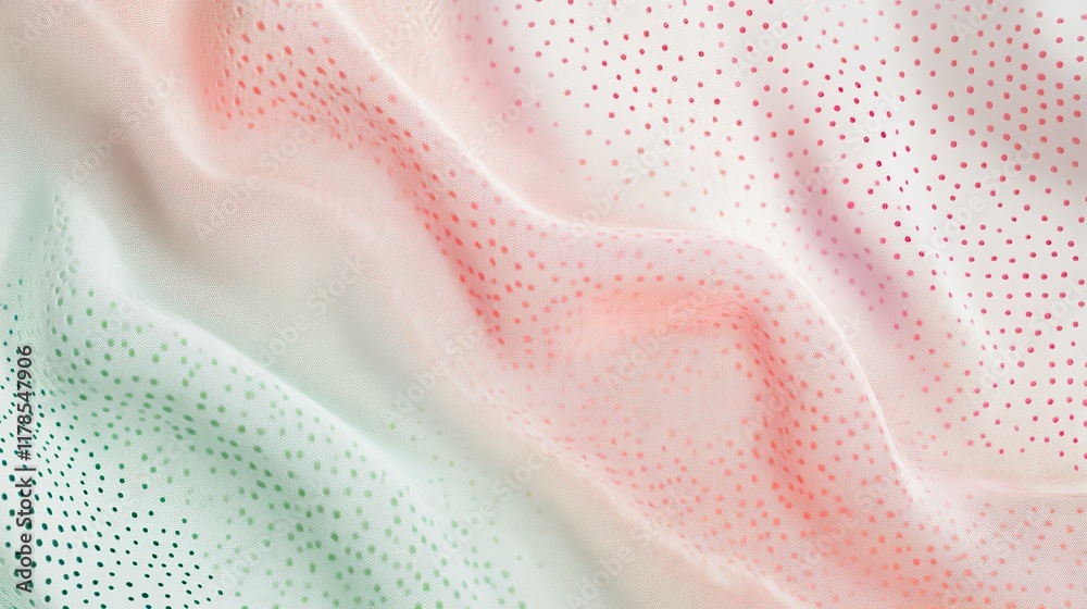Poster Soft pastel patterns create a gentle backdrop with tiny dotted designs in pink and mint hues