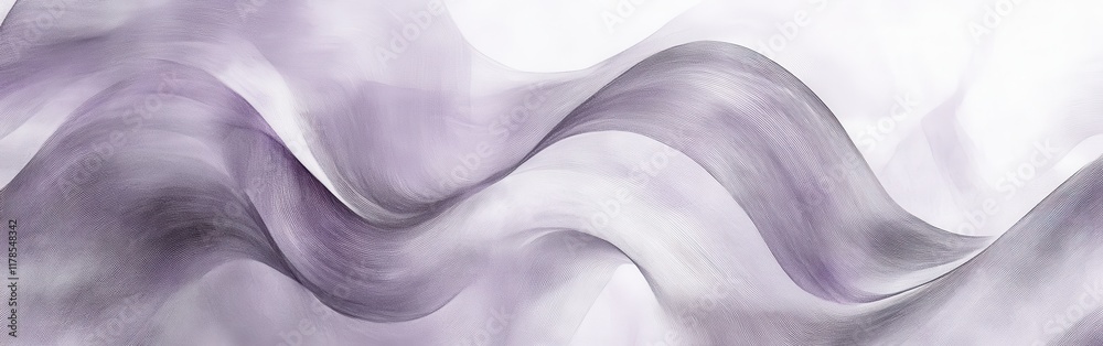 Aufkleber Flowing abstract design with gray and lavender pencil strokes creating a serene atmosphere in modern art