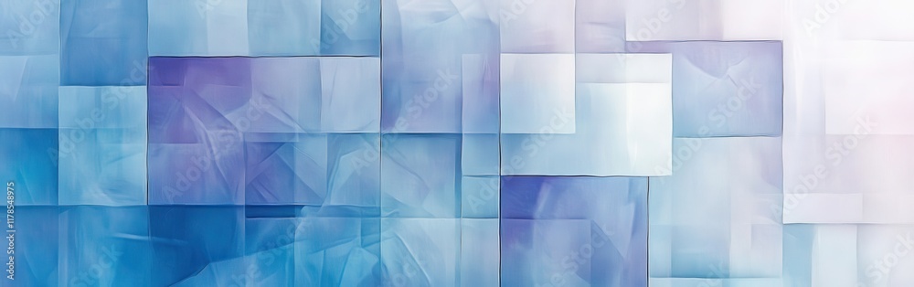 Poster fragmented grids in muted blue and lavender tones create a modern abstract design that enhances cont