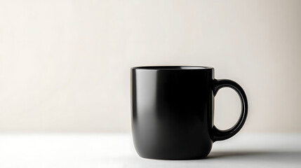 Obraz premium Black coffee mug standing on a white background