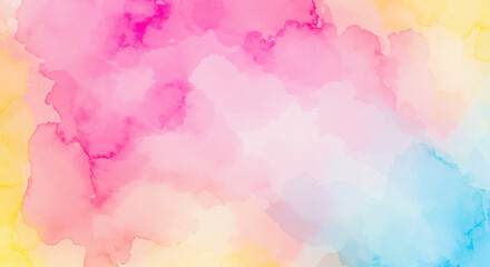 Obraz premium Abstract Pastel Watercolor Background Pink Yellow Blue Hues Soft Texture Dreamy Design