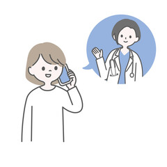 医者に電話する女性の患者