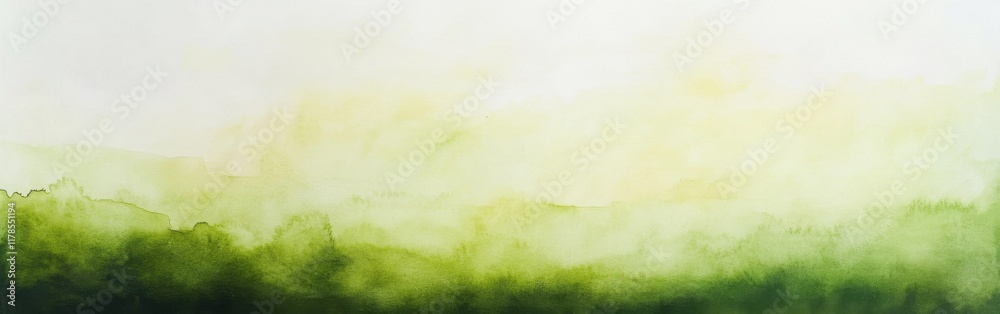 Aufkleber Vibrant watercolor background with emerald green and pale lime blending harmoniously to create a fresh atmosphere