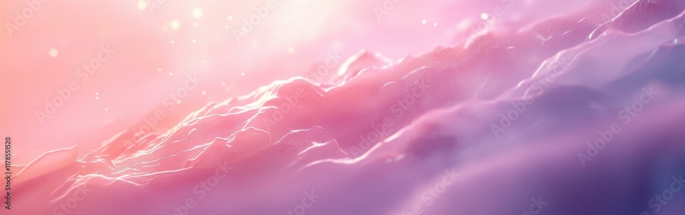 Poster soft gradient background with coral pink and lavender hues illuminated by gentle white bokeh lights 